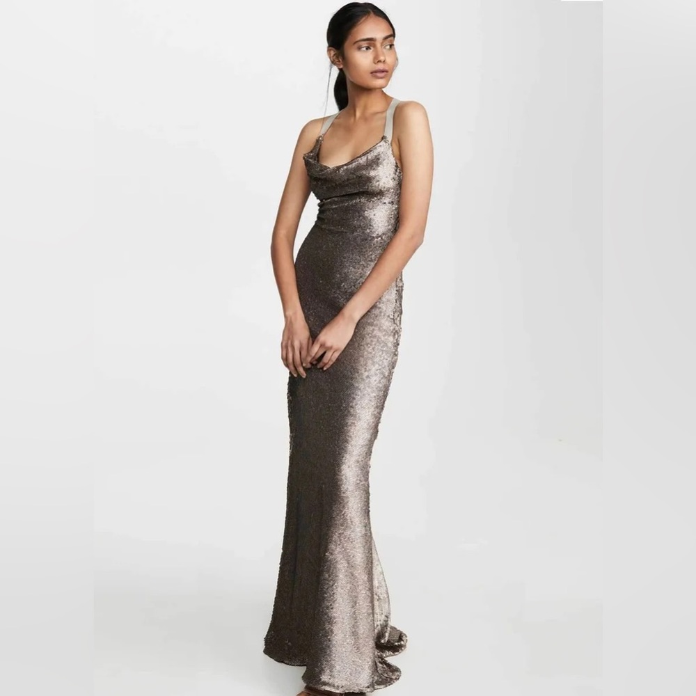 Maria Lucia Hohan Laure Sequin Bronze Dress